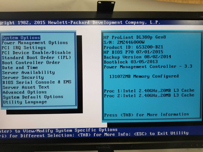 HP Proliant DL380p Gen8 2x Xeon E5-2665 @ 2.40ghz / 128gb ram / 2x P420i Raid #