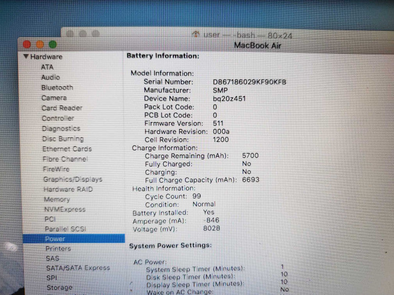 MacBook Air 2017 Core i7-5650U @ 2.2GHz 8GB DDR3 250GB SSD 13\\" (