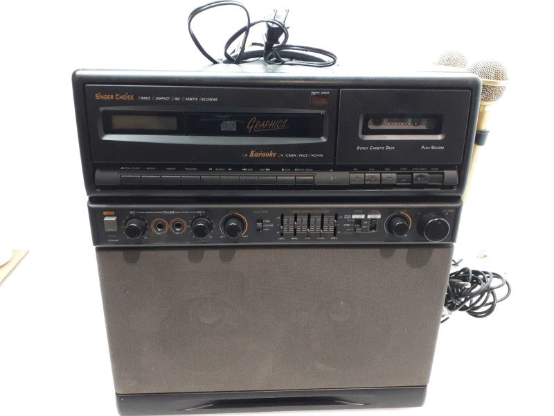 Singer Choice CD Graphics Karoke System CDG1 with two mics