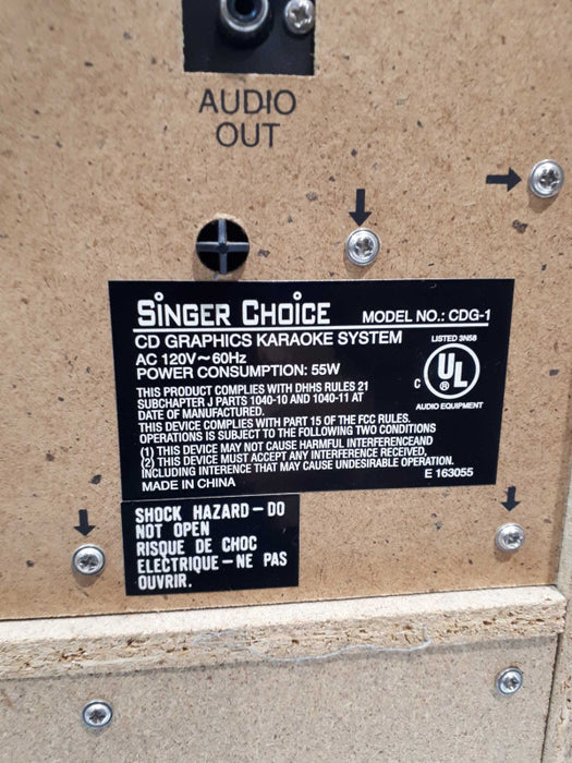 Singer Choice CD Graphics Karoke System CDG1 with two mics