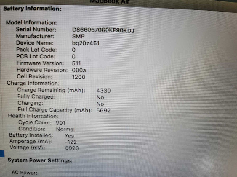 MacBook Air 2014 13\\" i5-4260U @ 1.40GHz, 8GB DDR3, 256GB SSD **Loose Hinge