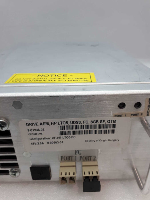 DRV ASM, HP LTO5 UDS3 FC Tape Drive Sled 9-01936-03 Q&