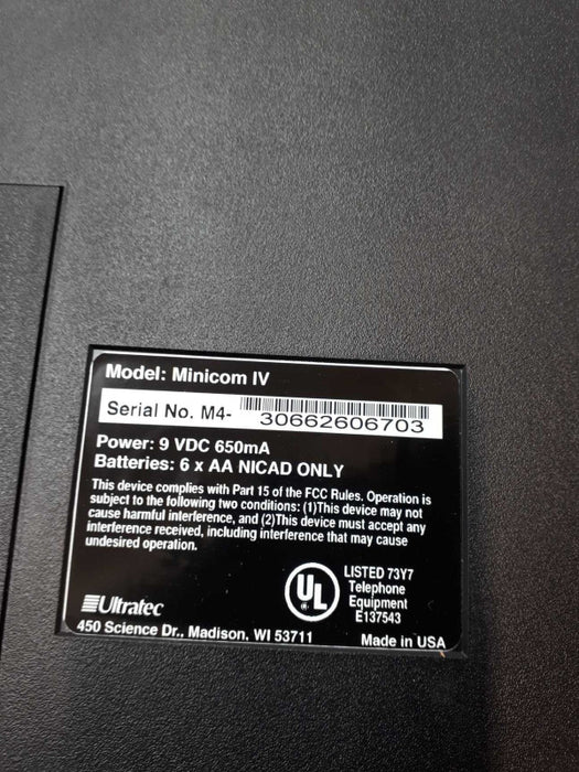 UltraTech Minicom IV 4 TURBO Text to Telephone TTY &
