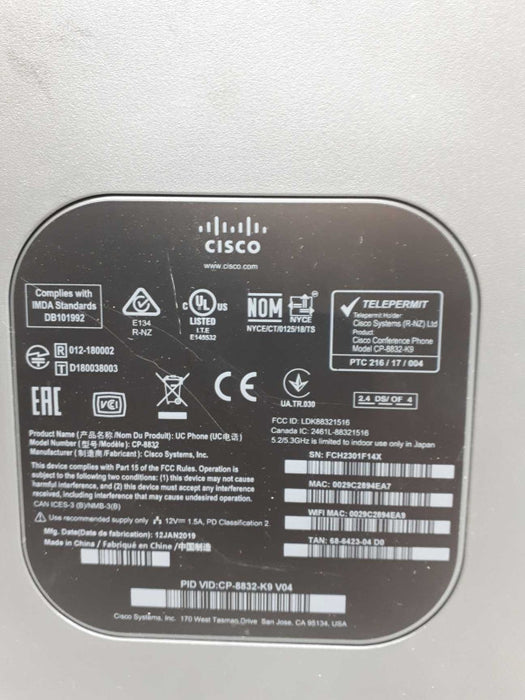 Cisco CP-8832-K9 8832 IP Conference Phone Q&