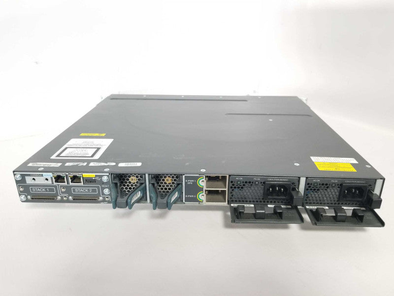 Cisco WS-C3750X-24T-E 24 Port 3750X Gigabit Switch with 2x Power Adapters Q_
