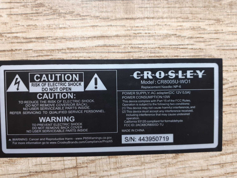 Crosley CR8005U-MD1 Cruiser Portable Bluetooth Turntable  &