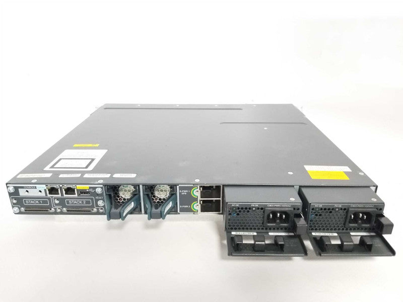 Cisco WS-C3750X-24T-E 24 Port Gig Switch w/  C3KX-NM-1G Module and 2x PSU Q_