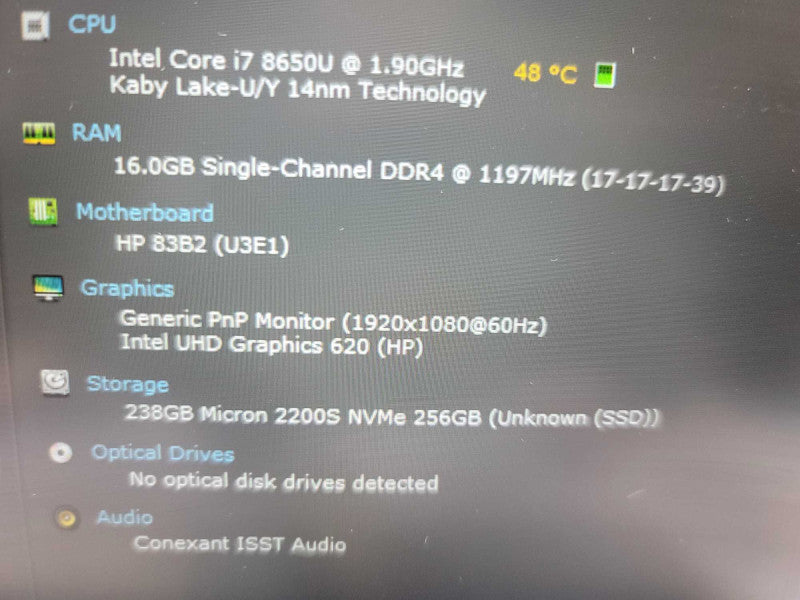 HP EliteBook 840 G5 i7-8650U, 16GB DDR4, 156GB SSD Î²