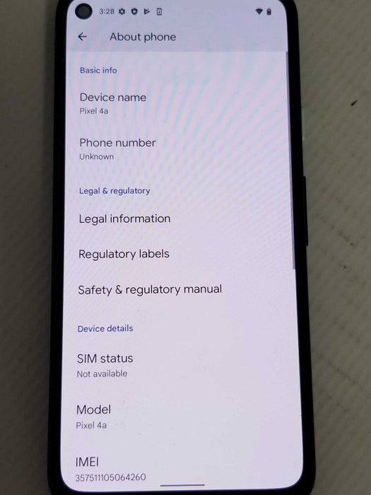 Google Pixel 4a 128GB Unlocked, Read _