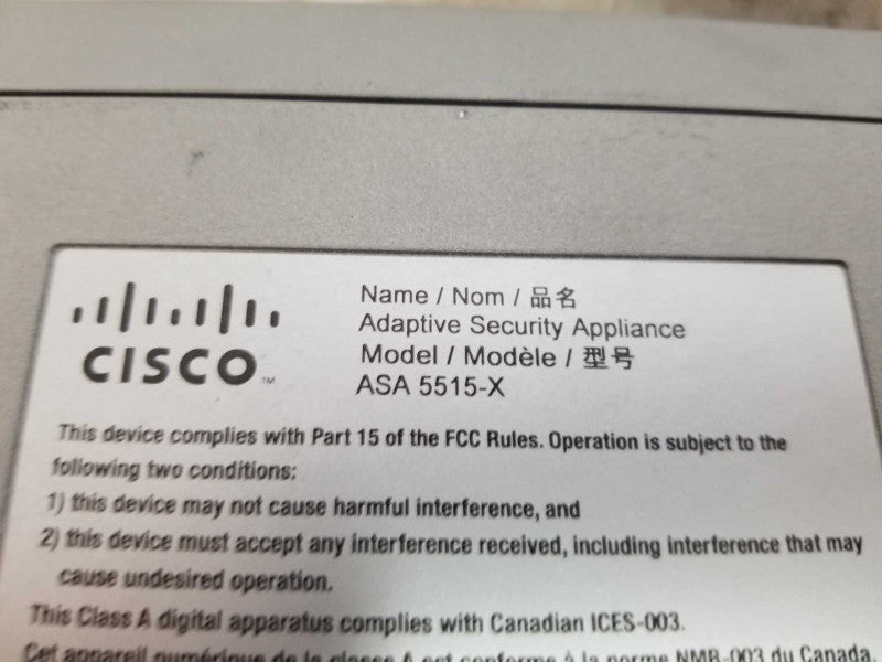Cisco ASA 5515-X Adaptive Security Appliance - Fact Reset - READ Q#
