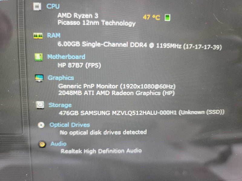HP 14\\" (FQ0038CA) AMD Ryzen 3, 6GB DDR4, 500GB SSD  Î²