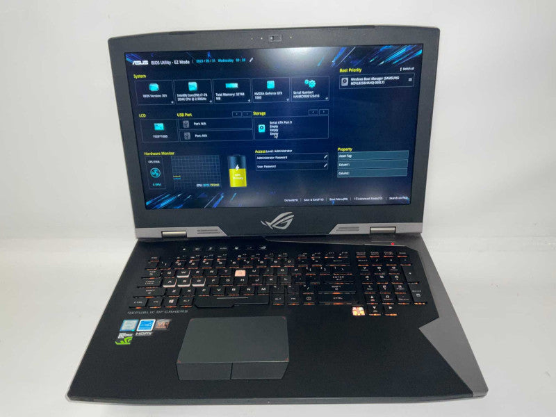 ASUS Republic of Gamers G703V 32GB RAM Intel i7-7820HK @2.9GHz GTX 1080 8GB  -