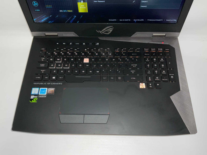 ASUS Republic of Gamers G703V 32GB RAM Intel i7-7820HK @2.9GHz GTX 1080 8GB  -