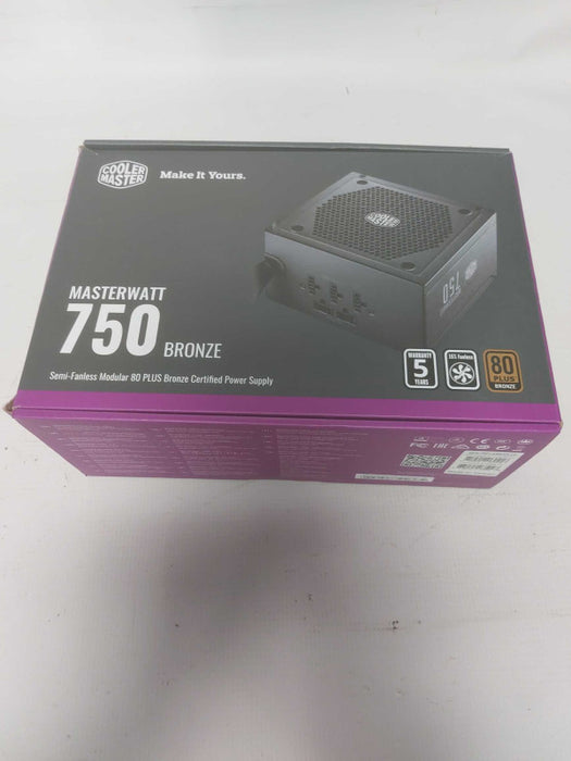 Cooler Master Masterwatt 750, 80 Plus Bronze 750W Power Supply