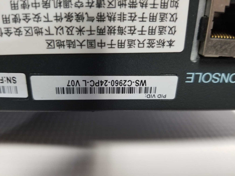 cisco catalyst 2960 series PoE Switch WS-C2960-24PC-L - Factory Reset #