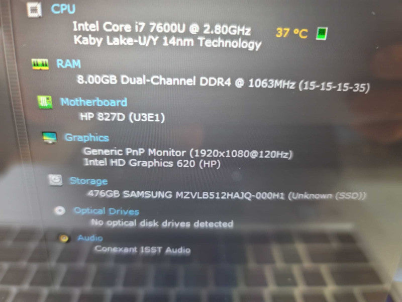 HP EliteBook x360 1030 G2 i7-7600. 8GB DDR4. 512GB SSD Î²