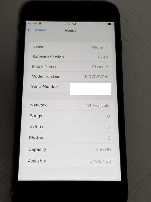 Apple iPhone 8 256GB Unlocked phone Q_