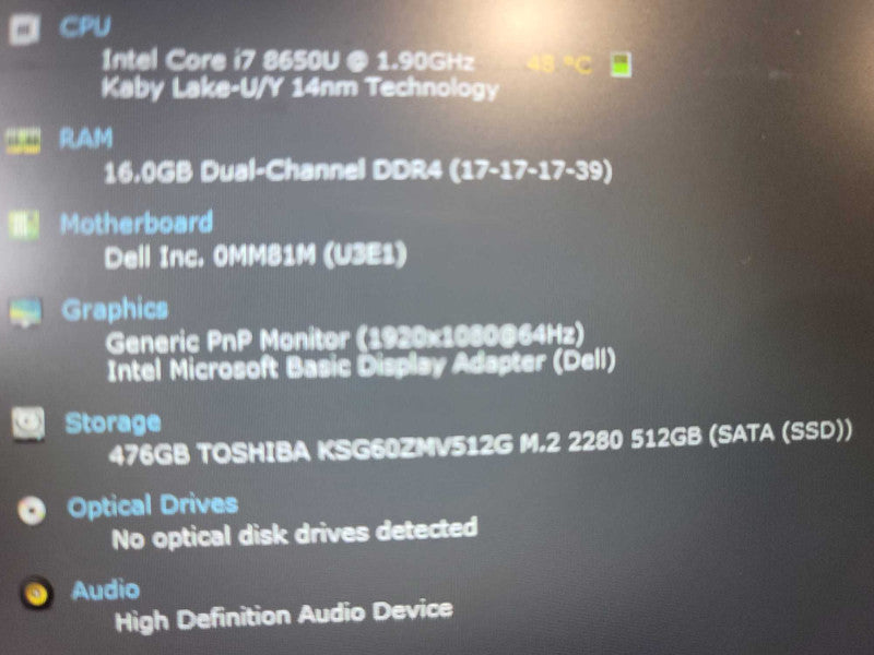 Dell Latitude 5590 i7-8650u, 16GB DDR4, 512GB M.2 QÎ²