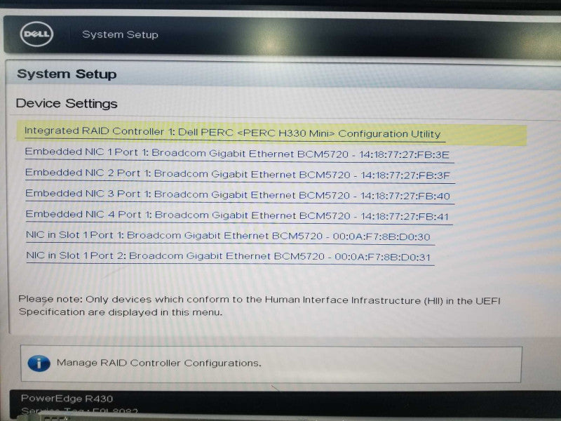 Dell Poweredge R330 Xeon E5-2603 V3 @ 1.60ghz / 16gb ddr4 / H330 Mini Raid #