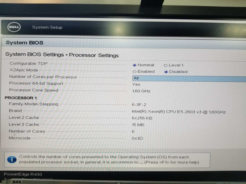 Dell Poweredge R330 Xeon E5-2603 V3 @ 1.60ghz / 16gb ddr4 / H330 Mini Raid #