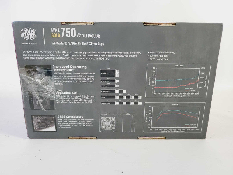Cooler Master 750W Full Modular 80 Plus Gold ATX Power Supply (