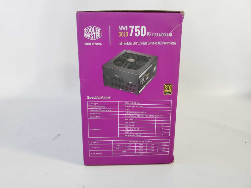Cooler Master 750W Full Modular 80 Plus Gold ATX Power Supply (