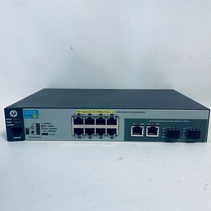 HP 2530-8G Ethernet Switch 8-Port PoE+ J9774A Switch =