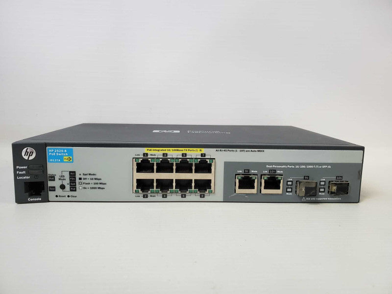 HP ProCurve 2520-8 PoE Switch J9137A 8 Port, NO POWER SUPPLY )