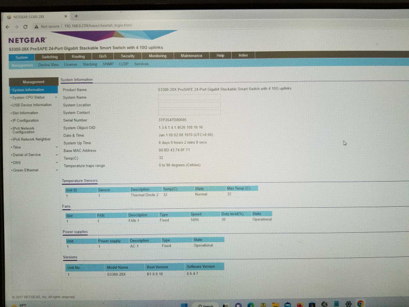 NetGear S3300-28X 24-Port Gigabit Stackable smart switch w/ 4x 10G uplinks _