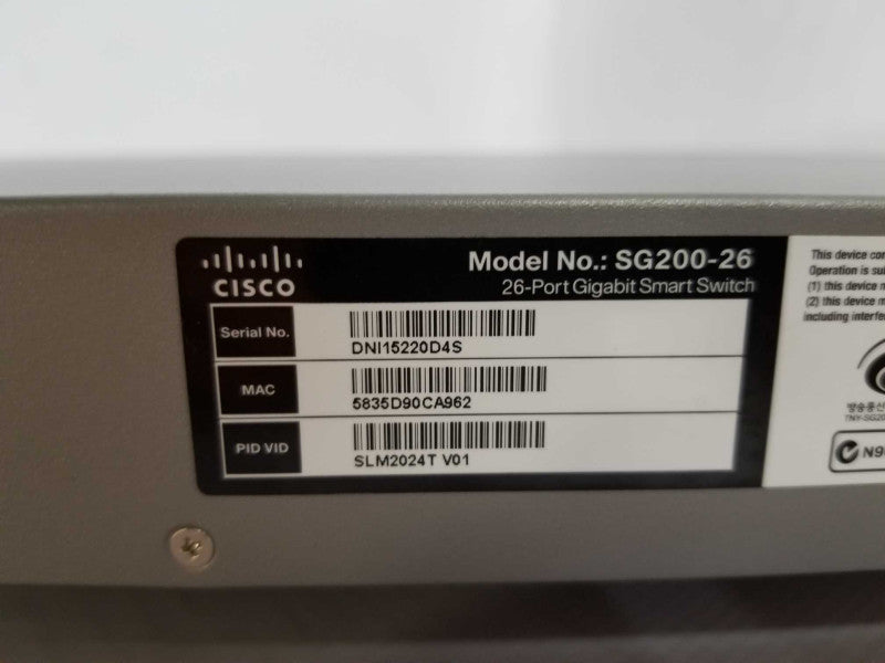 CISCO SG200-26 26-Port Gigabit Smart Network Switch, Read _