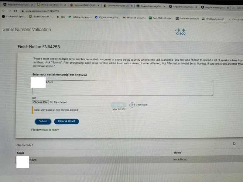 SonicWall NSA 2650 Network Security Appliance, Factory Reset, Read _