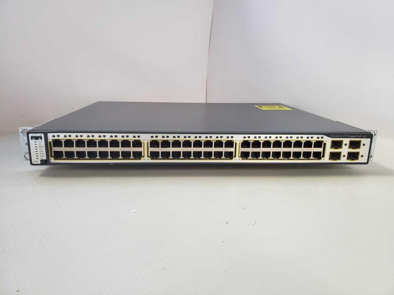 Cisco WS-C3750-48PS-S V05 48-Port PoE 4x SFP Managed Network Switch )