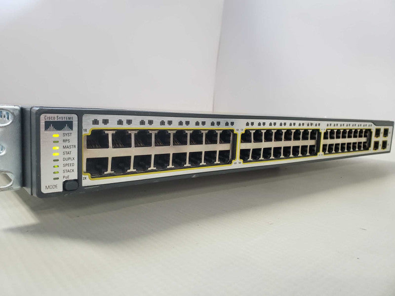 Cisco WS-C3750-48PS-S V05 48-Port PoE 4x SFP Managed Network Switch )