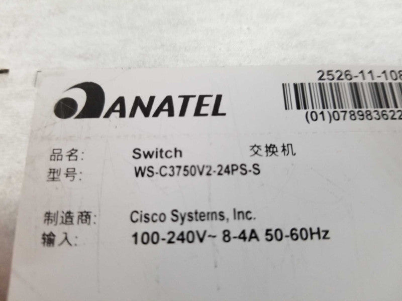 Cisco Catalyst 3750 Series PoE Switch V2 PoE-48 WS-C3750v2-24PS-S Fact Reset  Q#