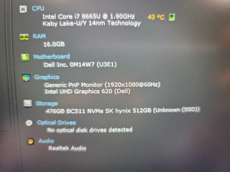 Dell Latitude 5500 i7-8665U, 16GB DDR4, 512GB SSD Î²
