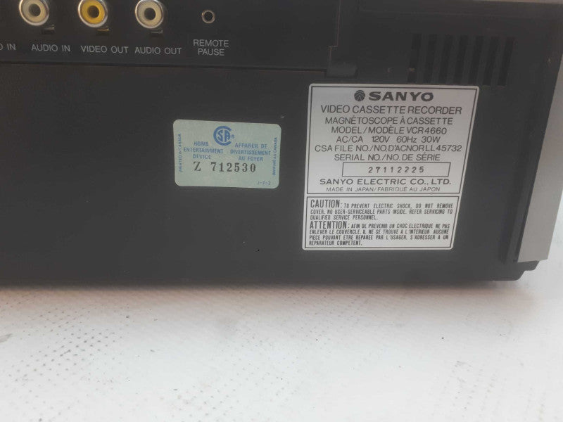Sanyo BETACORD model#VCR4660