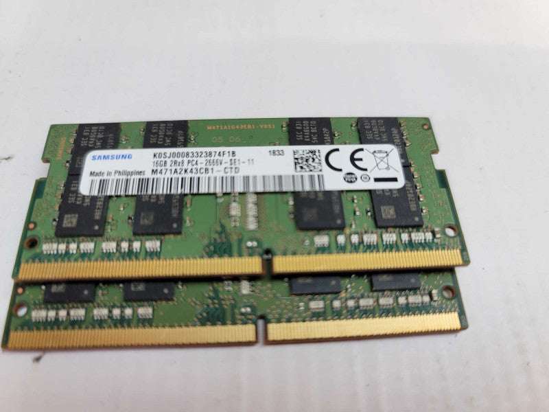 32GB (16GB x2) Samsung PC4 2Rx8 -2666V -SE1-11 Î²