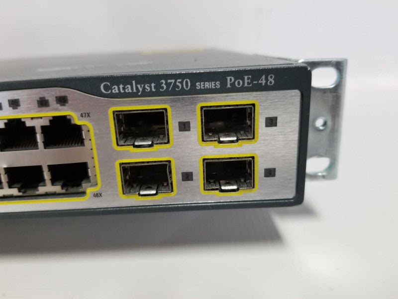Cisco Catalyst 3750 Series PoE-48 WS-C3750-48PS-S PoE Network Switch #