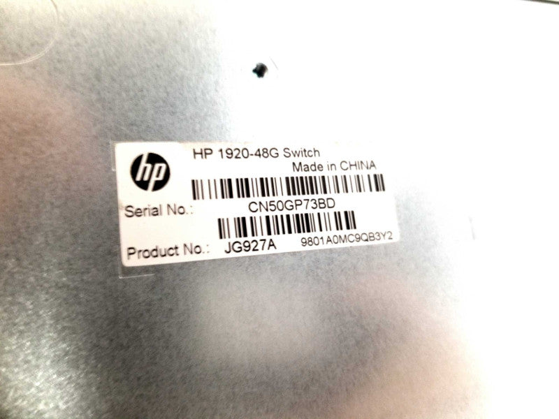 HP 1920-48G Switch JG927A gigabit 48x ports - Factory Reset #
