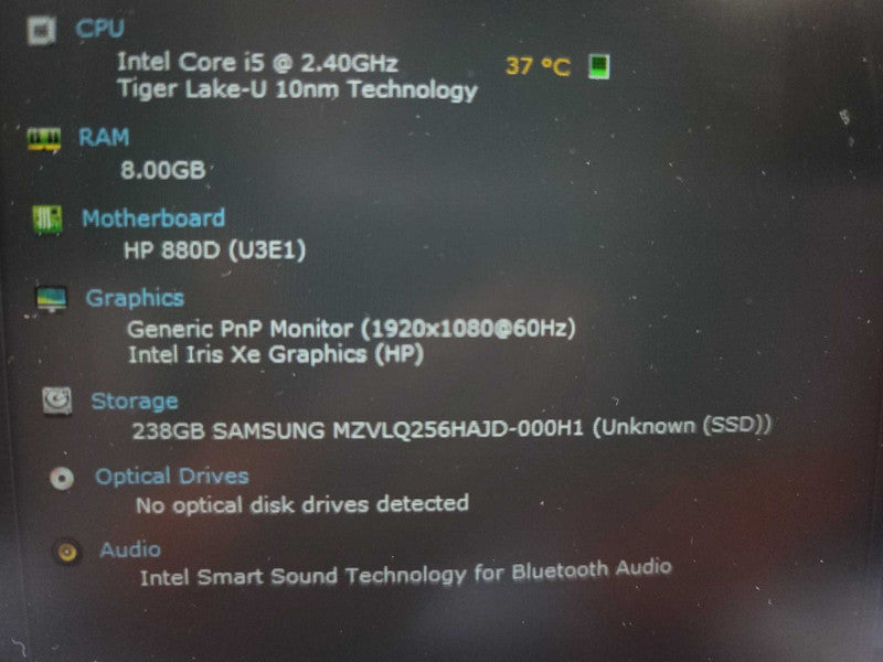 HP EliteBook 840 G8 i5-1135G7, 8B DDR4, 256GB SSD **read  Î²