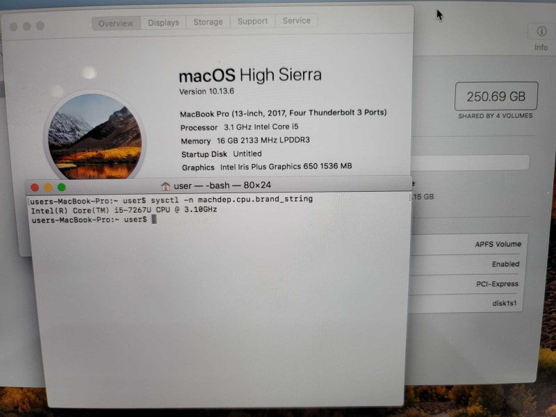 MacBook Pro 2017 13\\"Touch Bar i5-7267U, 16GB DDR3, 256GB SSD Î²