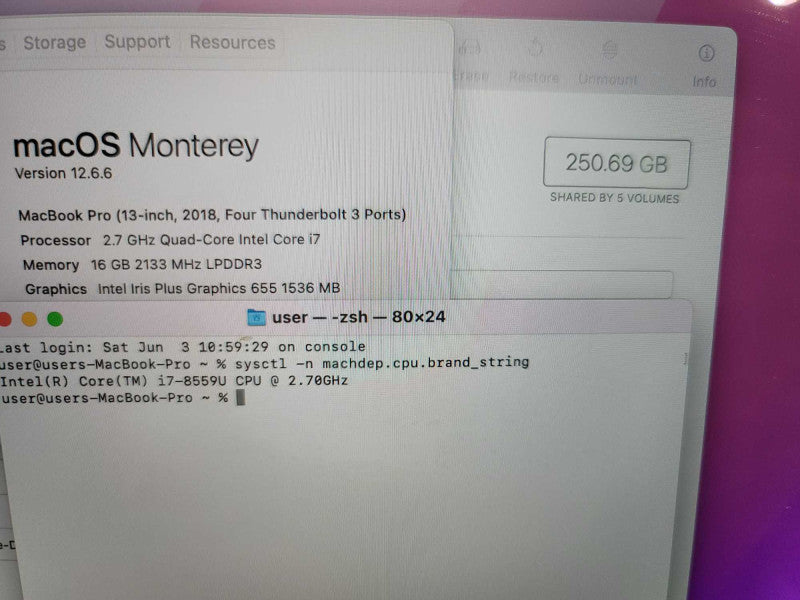 MacBook Pro 2018 13\\" Touchbar i7-8559U, 16GB DDR3, 256GB SSD Î²