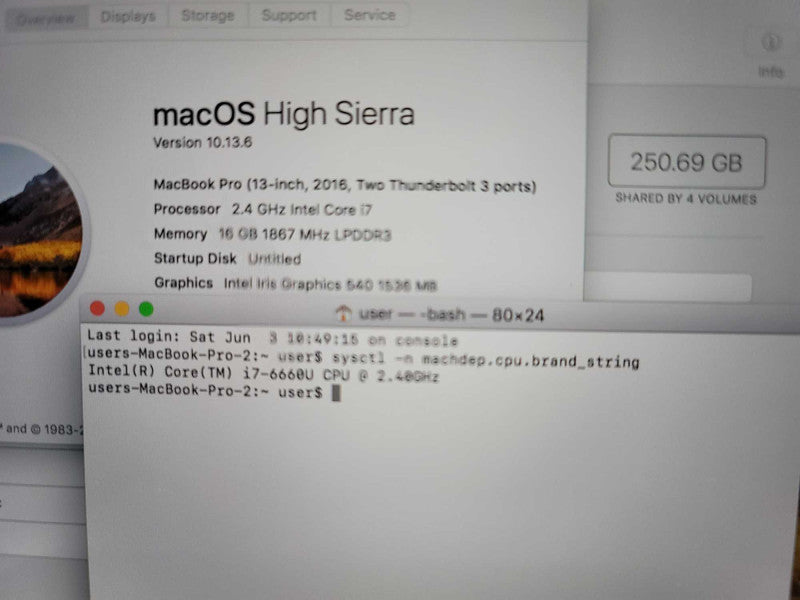 MacBook Pro 2016 13\\" i7-6660U, 16GB DDR3, 256GB SSD Î²