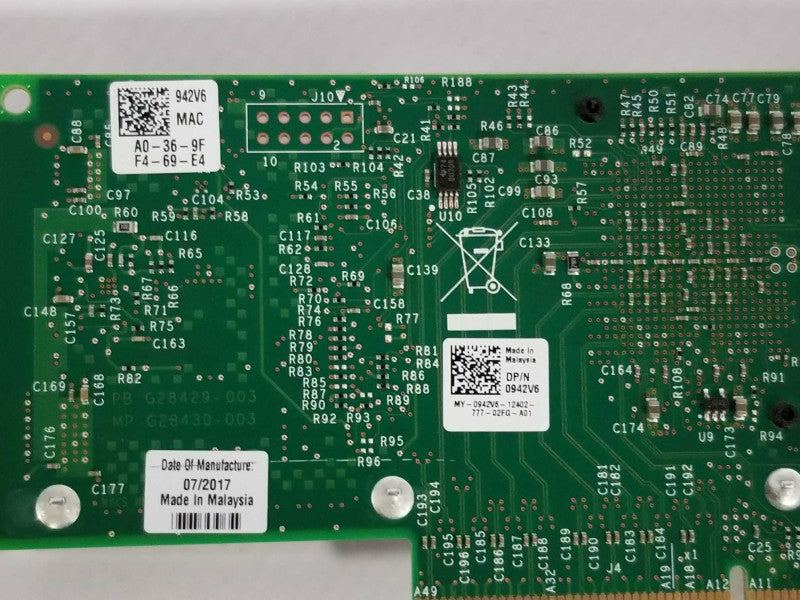 DELL Intel X520-DA2 X520 10Gb SFP+ Network Adapter LP 0942V6 _