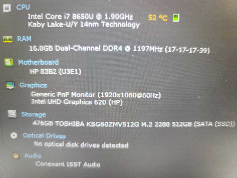 HP EliteBook 840 G5 i7-8650u, 16GB DDR4, 512GB SSD Î²
