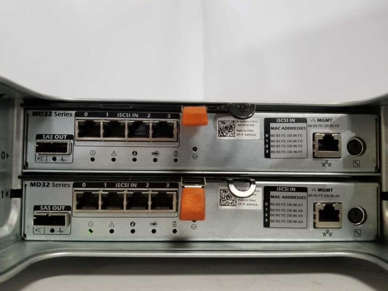 Dell PowerVault MD3220i Storage Array W 2x VFX1G Controllers, 2x PSU, Read _