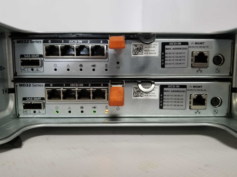 Dell PowerVault MD3220i Storage Array W 2x VFX1G Controllers, 2x PSU, Read _