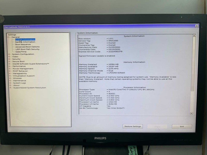DELL Latitude 7210 2-in-1 i7-10610U @1.8GHz 16GB RAM & 512GB NVMe READ  -
