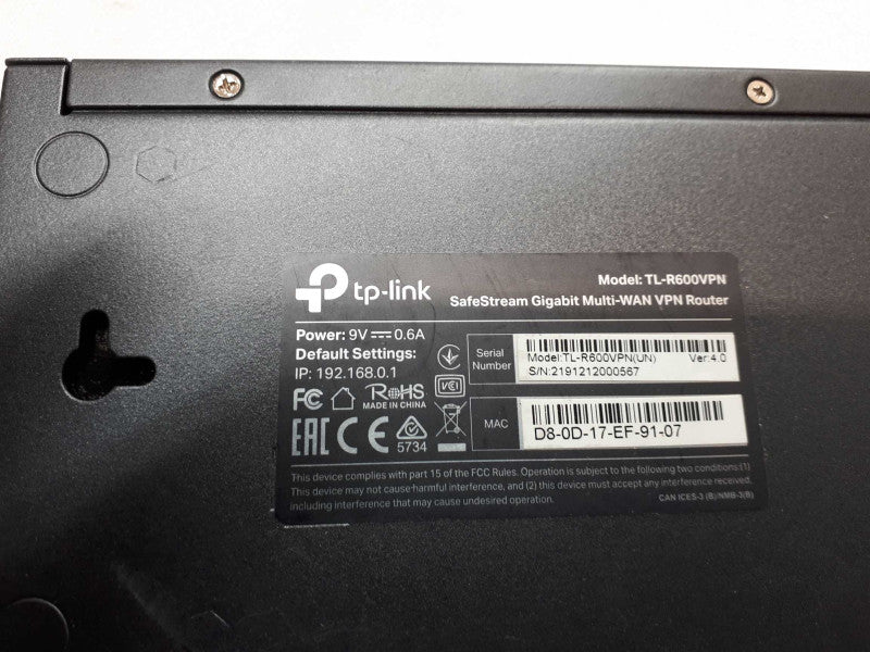 TP-Link TL-R600VPN Gigabit Broadband VPN Router &