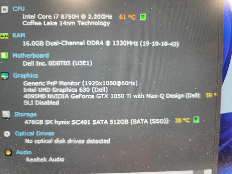 Dell XPS 9570 15\\" i7-8750H, 16GB DDR4, 4GB GeForce GTX 1050 Ti, 512GB SSD QÎ²
